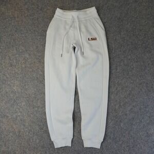 Lululemon LSU Scuba Jogger Womens 2 White High Rise Fleece Sweatpants Collegiate